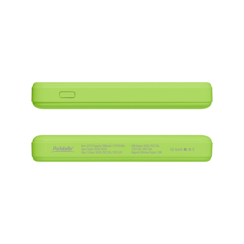Внешний аккумулятор Ларго PD (Largo PD) 5000mAh с функцией беспроводной зарядки 15W, 7 цветов. Артикул е32123