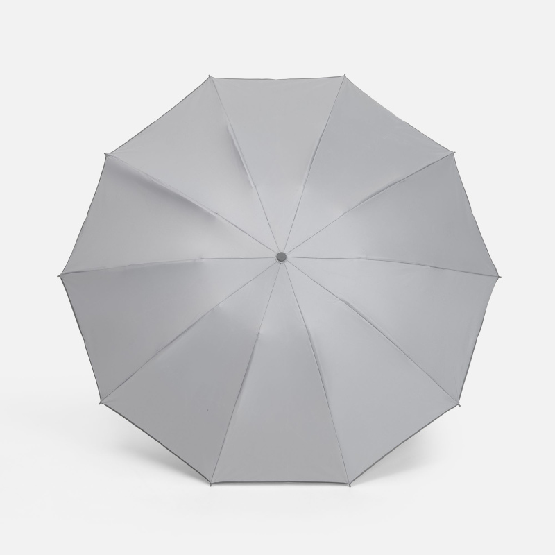 Зонт обратного сложения с ручкой-карабином Foldberry, серый, черный. Артикул р22324