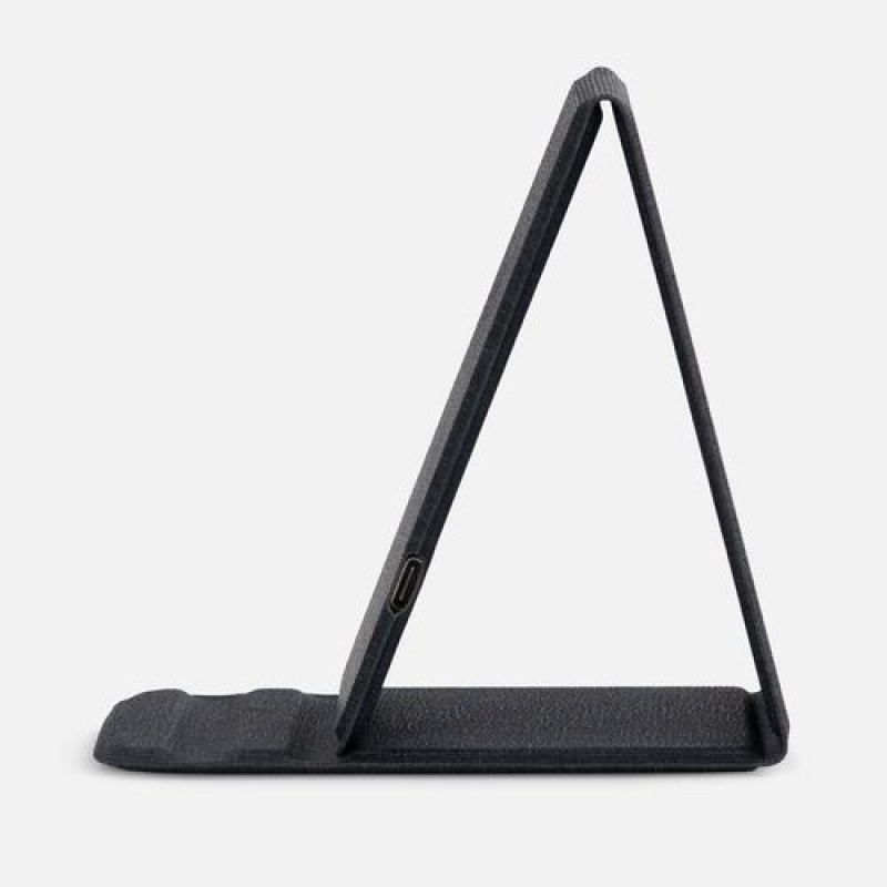 Подставка для смартфона с беспроводной зарядкой Kickstand, серая. Артикул р17485.10