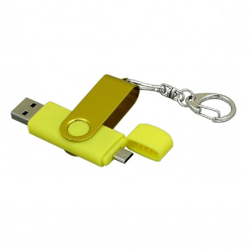 USB 2.0 - флешка на 32 Гб с поворотным механизмом и дополнительным разъемом Micro USB, 6 цветов. Артикул о7031.32