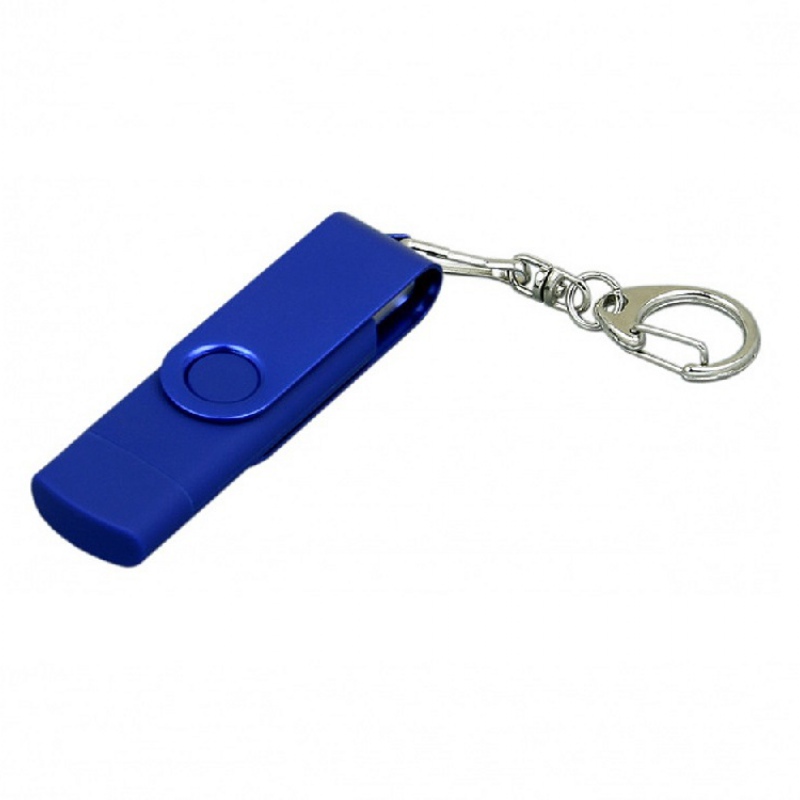 USB 2.0 - флешка на 32 Гб с поворотным механизмом и дополнительным разъемом Micro USB, 6 цветов. Артикул о7031.32