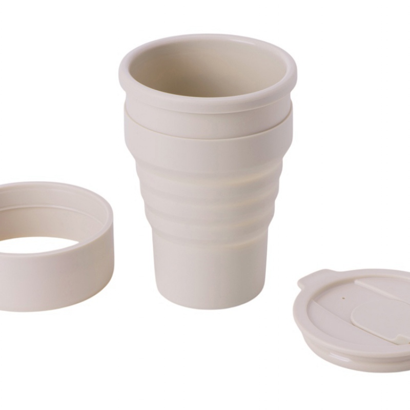 Силиконовый складной стакан «GoCup», индиго, темно-серый, бежевый. Артикул о82763