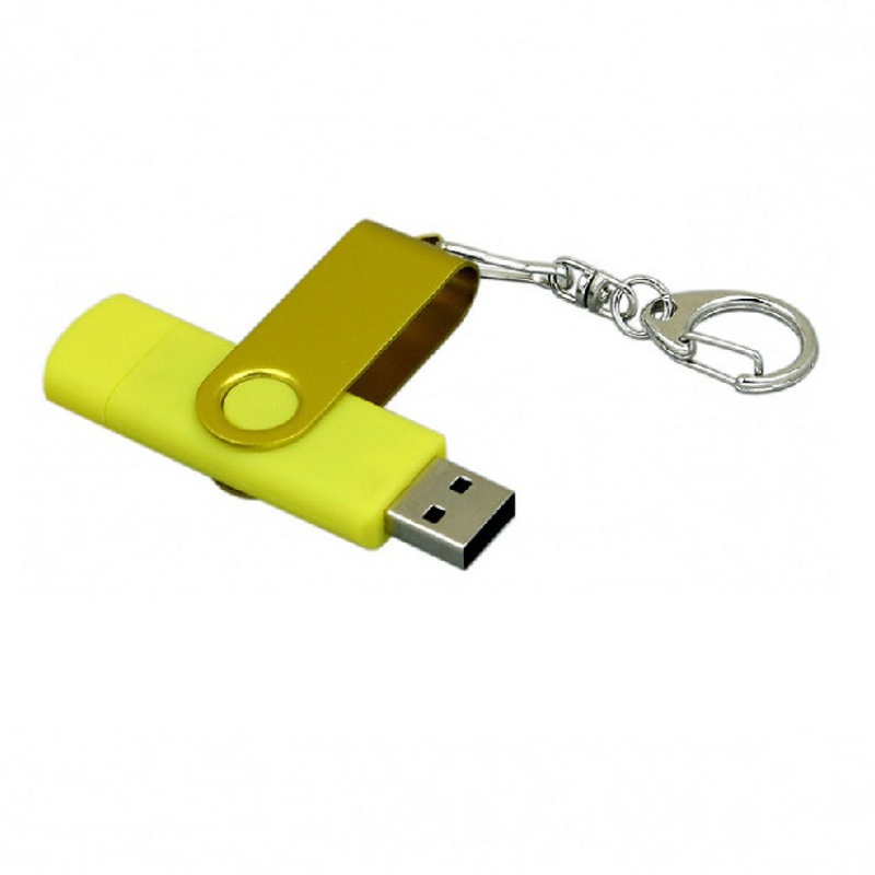 USB 2.0 - флешка на 32 Гб с поворотным механизмом и дополнительным разъемом Micro USB, 6 цветов. Артикул о7031.32