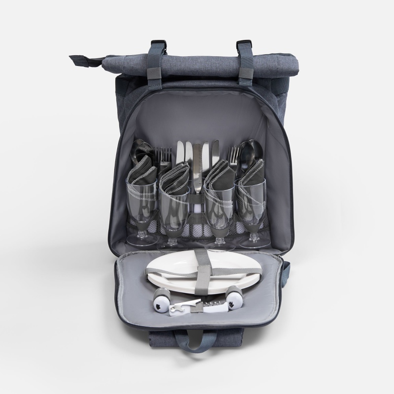 Набор для пикника Picnivo на 4 персоны, темно-серый меланж. Артикул р63057.13