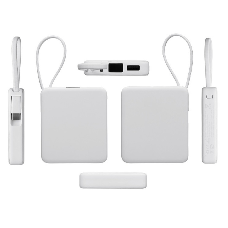 Внешний аккумулятор со встроенным кабелем USB-C «Дэнси», 5000 мАч, 4 цвета. Артикул о590160