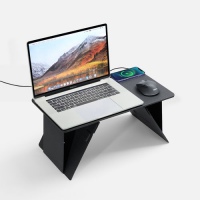 Складной стол для ноутбука с беспроводной зарядкой Kickstand Table, серый. Артикул р17486.10