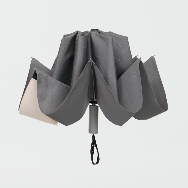 Зонт-автомат обратного сложения Easyroll, бежевый, серый, черный. Артикул р22323