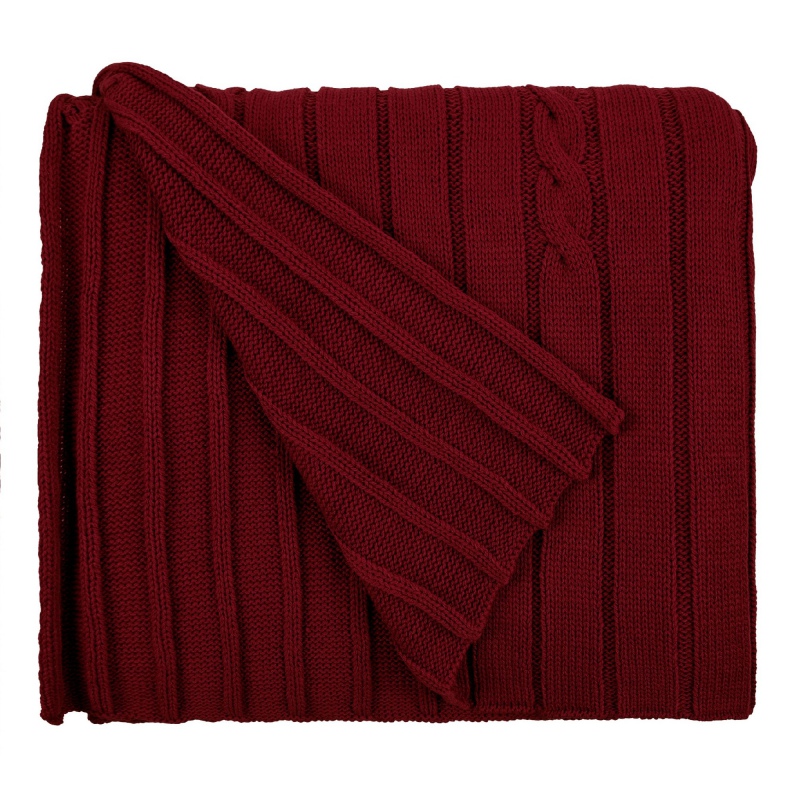 Плед Tressa, темно-красный, темно-синий (кобальт), темно-зеленый, белый (молочный). Артикул р19622