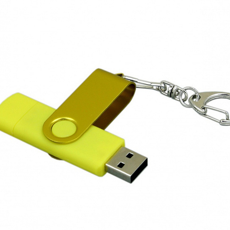 USB 2.0- флешка на 32 Гб с поворотным механизмом и дополнительным разъемом Micro USB, 6 цветов. Артикул о7031.32