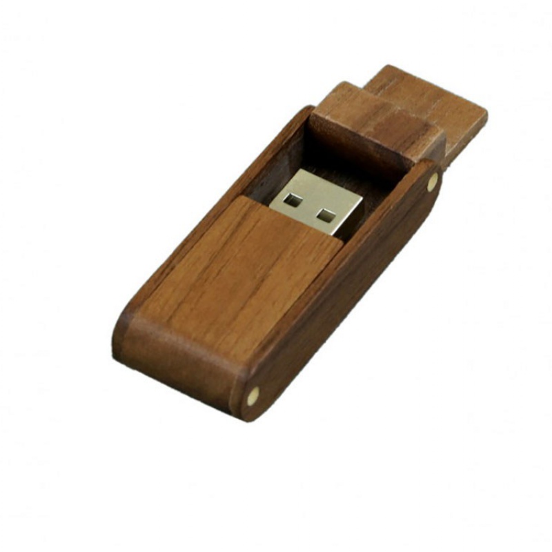 USB 2.0- флешка на 16 Гб прямоугольной формы с раскладным корпусом, коричневый, белый. Артикул о7005.16