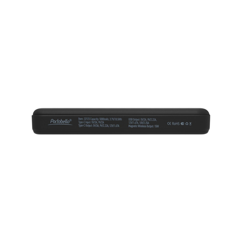 Внешний аккумулятор Ларго PD (Largo PD) 5000mAh с функцией беспроводной зарядки 15W, 7 цветов. Артикул е32123