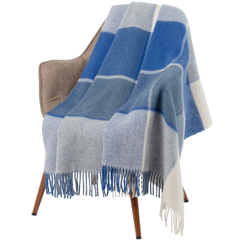 Плед Edinburgh, голубой, бежево-коричневый. Артикул р13697