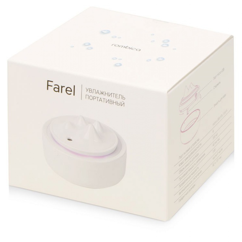 USB Увлажнитель воздуха с подсветкой «Farel», черный, белый. Артикул о5956