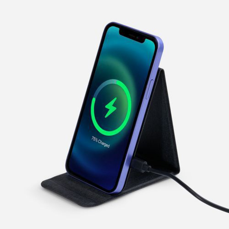 Подставка для смартфона с беспроводной зарядкой Kickstand, серая. Артикул р17485.10