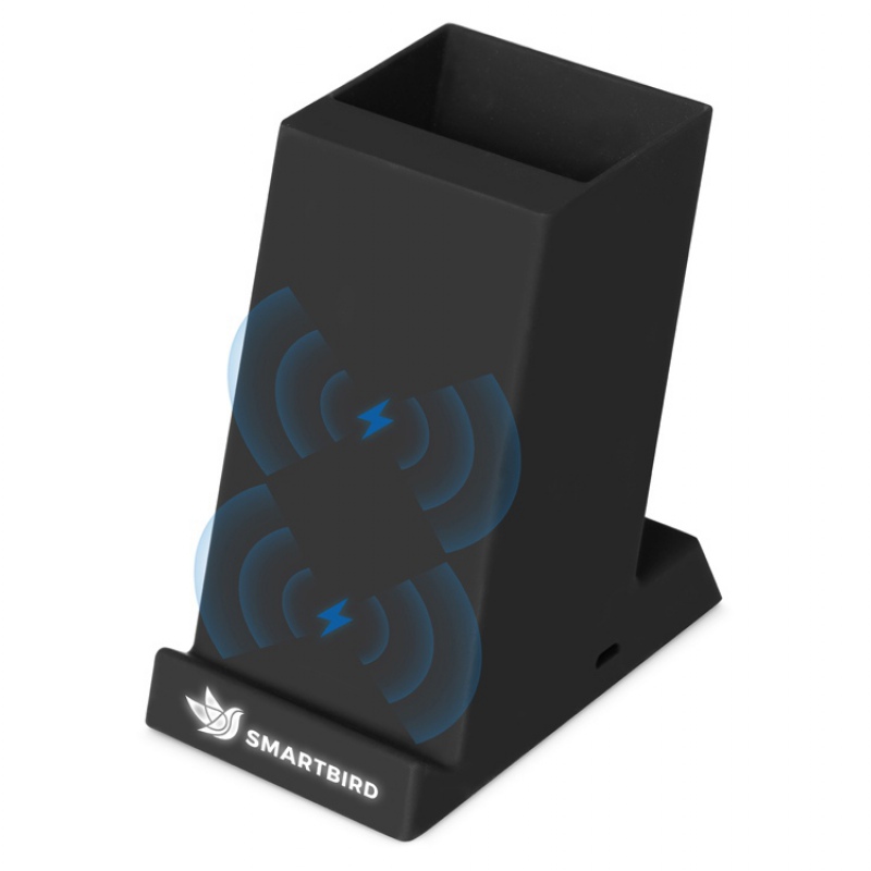Настольное беспроводное зарядное устройство «Glow Box», серый, черный. Артикул о5957
