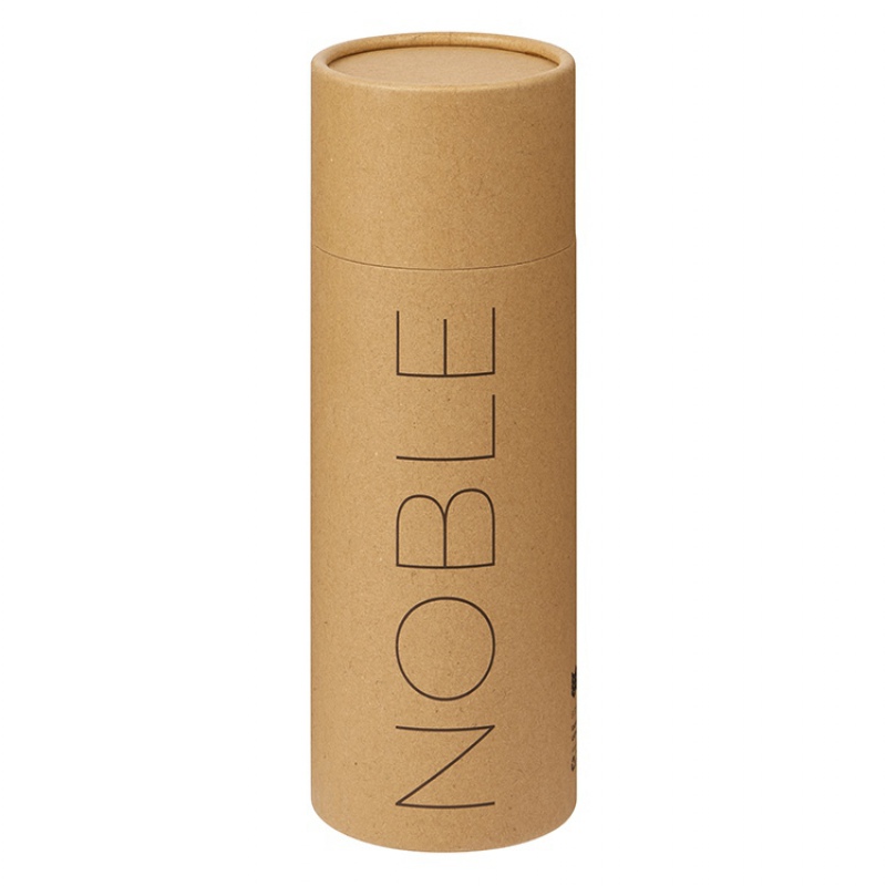 Вакуумная термокружка «Noble» с 360° крышкой-кнопкой, крафтовый тубус, серебристый. Артикул о81300W