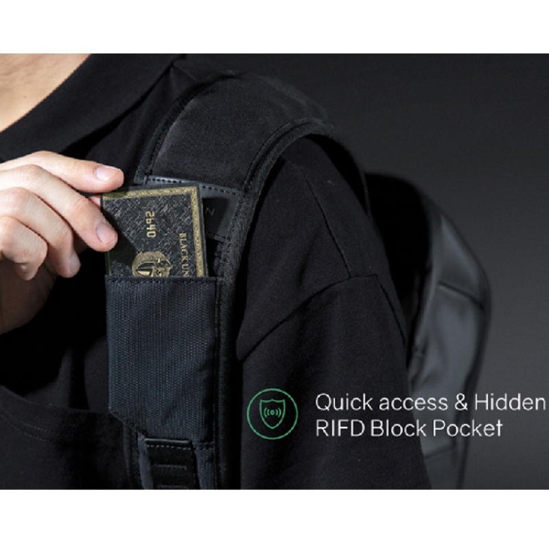 Водостойкий антикражный рюкзак FlipPack для ноутбука 15.6", черный. Артикул о230116