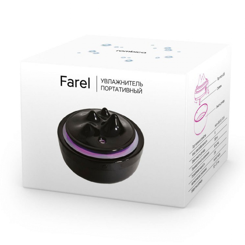 USB Увлажнитель воздуха с подсветкой «Farel», черный, белый. Артикул о5956