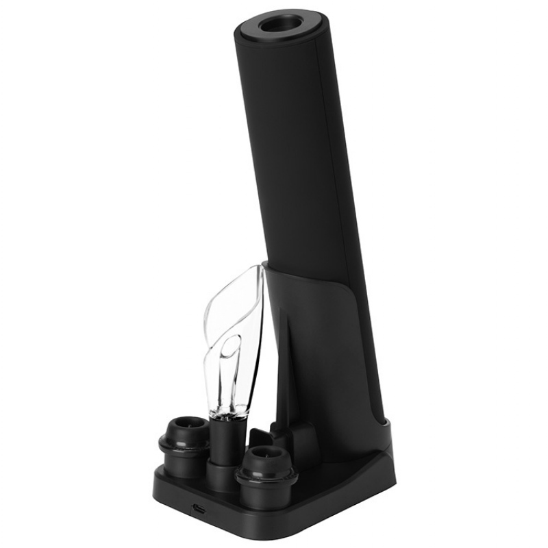 Набор винных аксессуаров 4в1 «Savoie» с покрытием soft touch, черный. Артикул о207009