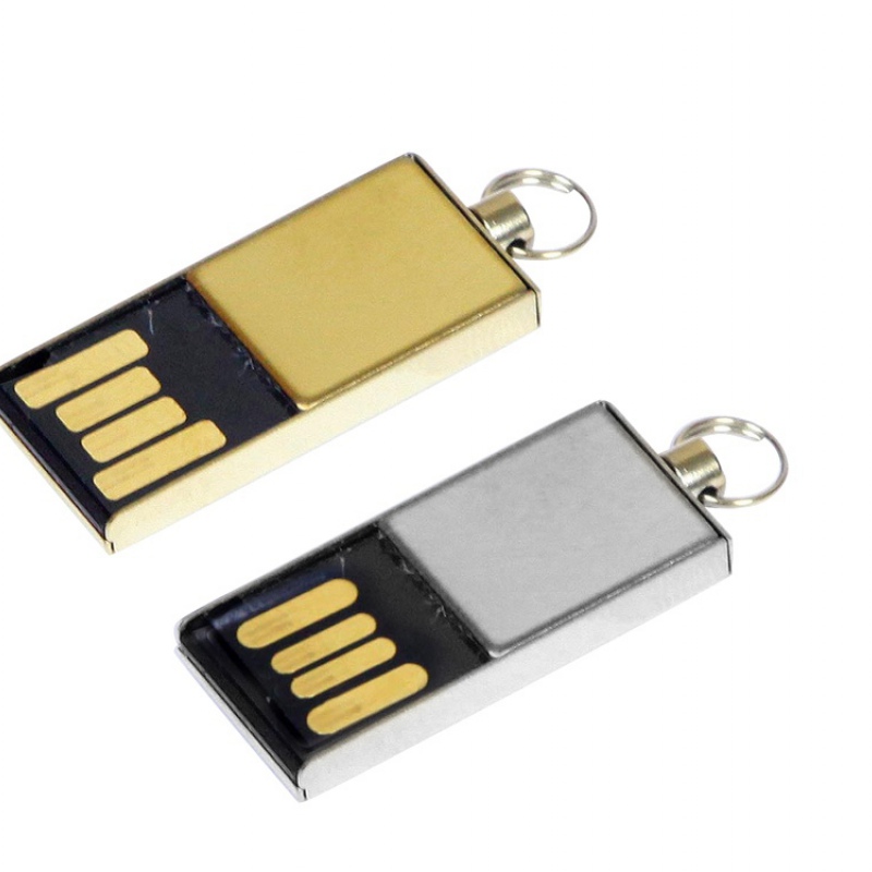 USB 2.0- флешка мини на 16 Гб с мини чипом, золотистый, серебристый. Артикул о6009.16