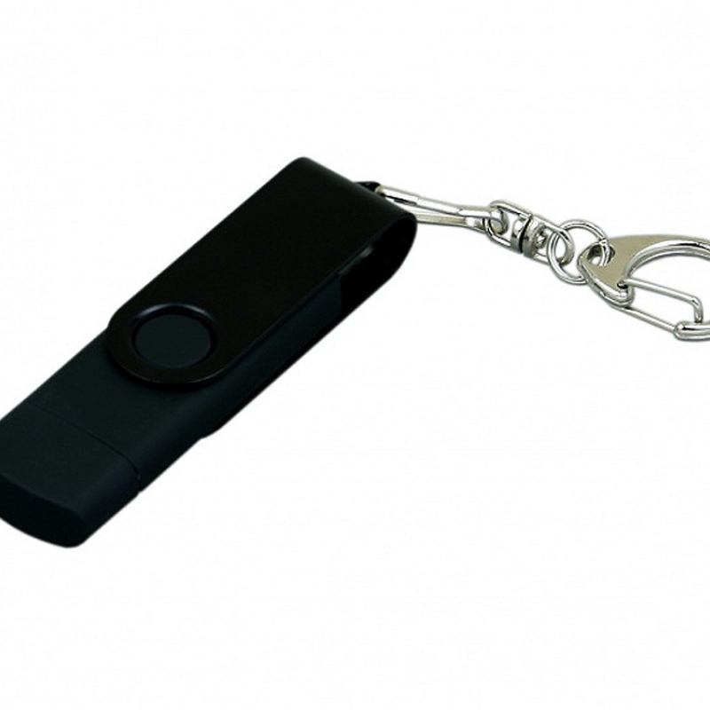 USB 2.0- флешка на 32 Гб с поворотным механизмом и дополнительным разъемом Micro USB, 6 цветов. Артикул о7031.32