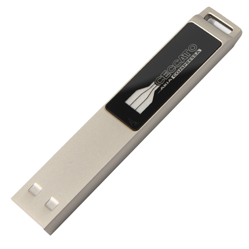 USB flash-карта LED с белой подсветкой (32Гб), серебристая, 6,6х1,2х0,45 см, металл. Артикул и19341