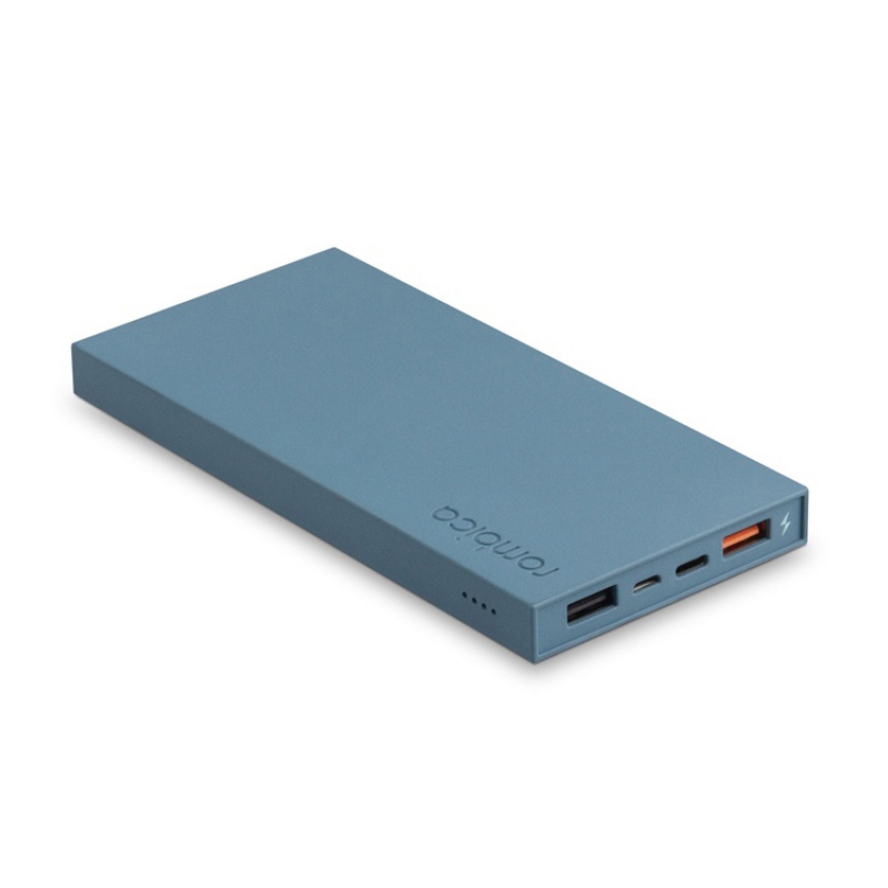 Внешний аккумулятор «NEO ARIA», 10000 mAh, Rombica, голубой/серый, темно-серый/серый. Артикул о595