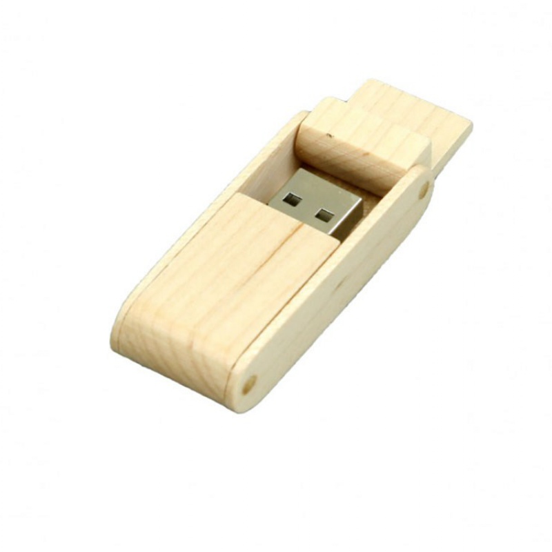 USB 2.0- флешка на 16 Гб прямоугольной формы с раскладным корпусом, коричневый, белый. Артикул о7005.16