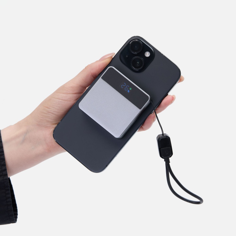 Внешний аккумулятор с беспроводной зарядкой Aura Power 5000 мАч, серый. Артикул р18455.10