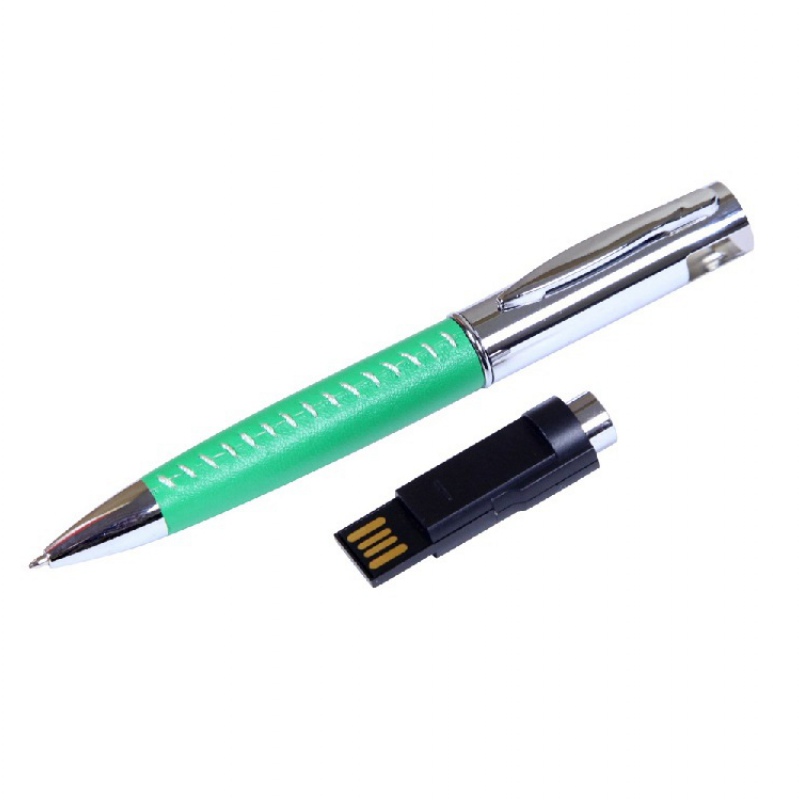 USB 2.0 - флешка на 32 Гб в виде ручки с мини чипом, зеленый, красный, оранжевый. Артикул о6350.32