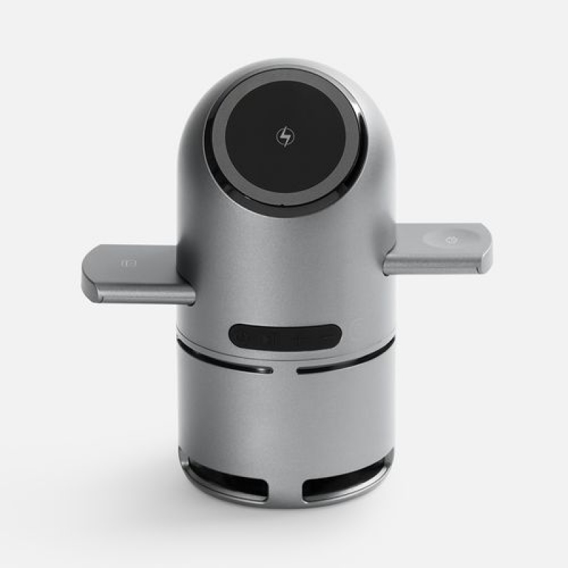 Bluetooth-колонка с беспроводной зарядкой Droid, серая. Артикул р17587.10