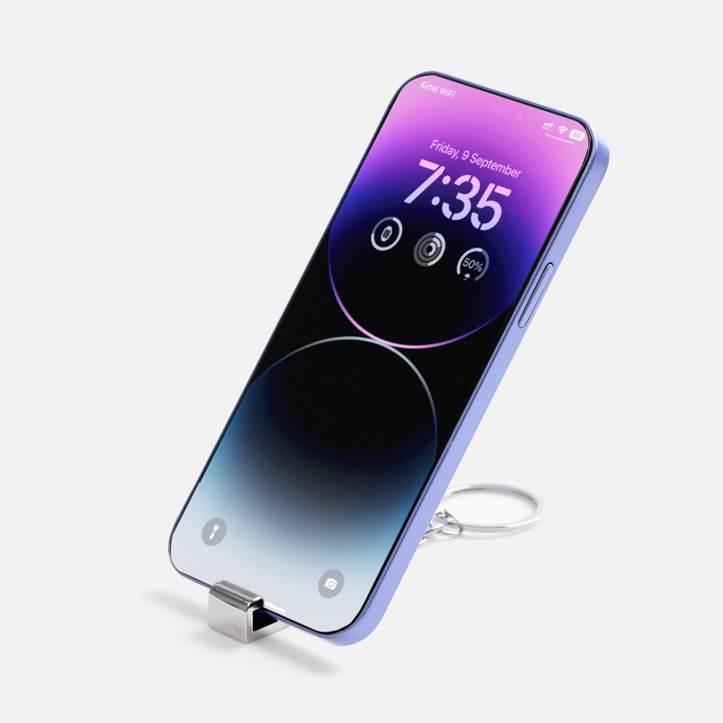 Брелок-подставка для смартфона с открывалкой Virke, серебристый. Артикул р18387.10