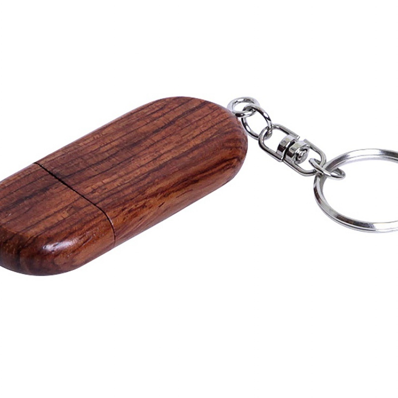 USB-флешка на 32 Гб овальной формы и колпачком с магнитом, натурально-коричневый, натурально-бежевый. Артикул о7004.32