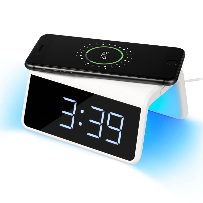 Зарядная станция с часами 15W Flame, белая, черная. Артикул е223591.010