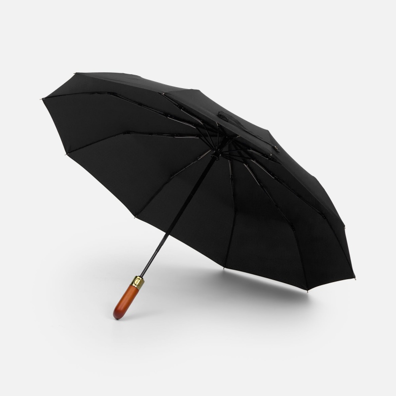 Зонт складной Cloudburst в подарочной упаковке, бежевый, темно-синий, черный. Артикул р17192