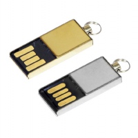 USB 2.0 - флешка мини на 32 Гб с мини чипом, золотистый, серебристый. Артикул о6009.32