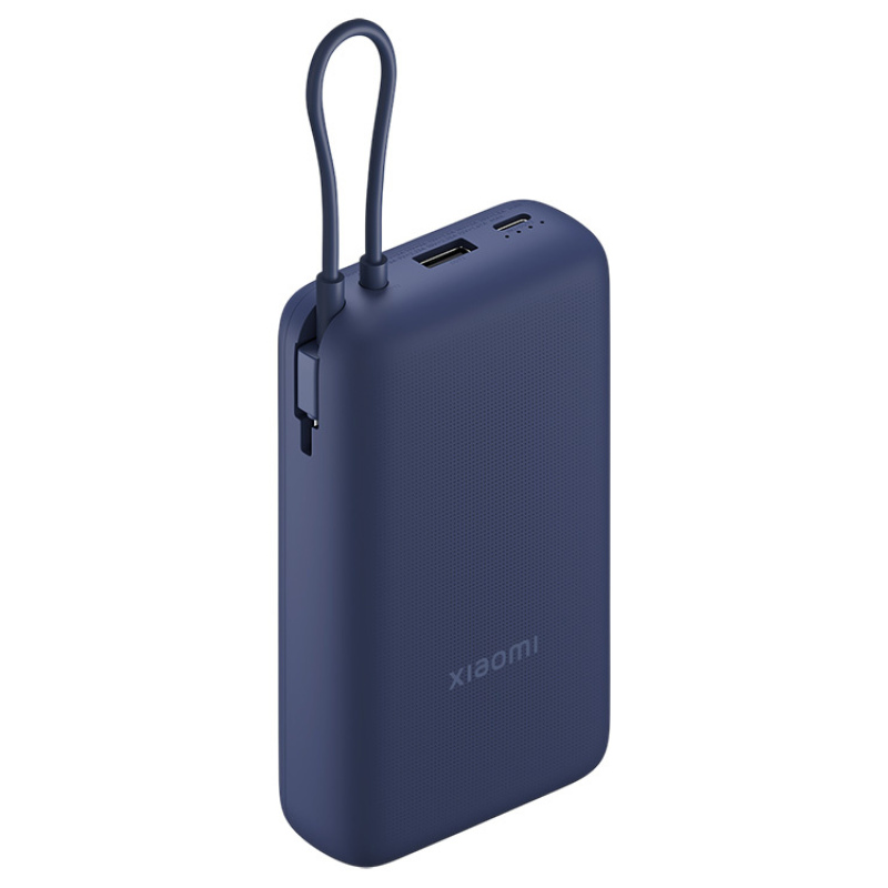 Внешний аккумулятор со встроенным кабелем Xiaomi 33W Power Bank (Integrated Cable), 20000 мАч, бежевый, синий. Артикул о59601