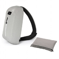 Сумка-слинг «Nomad» на одно плечо из переработанного пластика, серый, черный. Артикул о93607