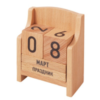 «Вечный» календарь из бука, натуральный. Артикул о625384