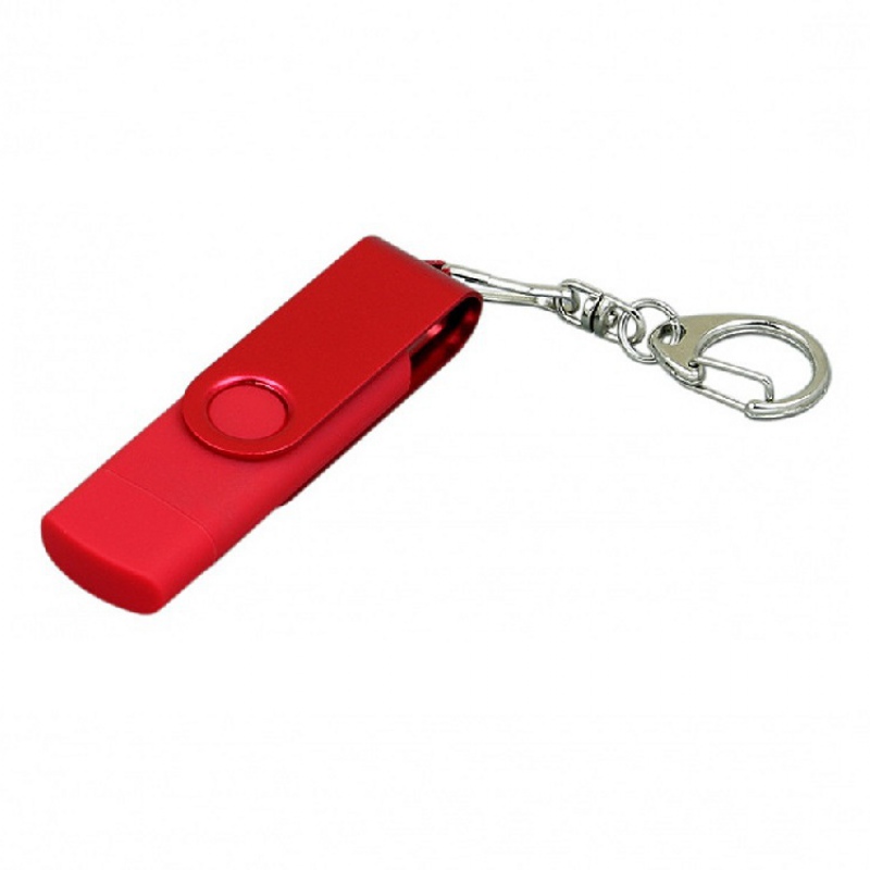 USB 2.0 - флешка на 16 Гб с поворотным механизмом и дополнительным разъемом Micro USB, 6 цветов. Артикул о7031.16