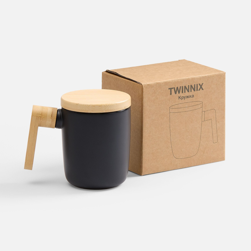 Кружка Twinnix, белая, черная. Артикул р20195