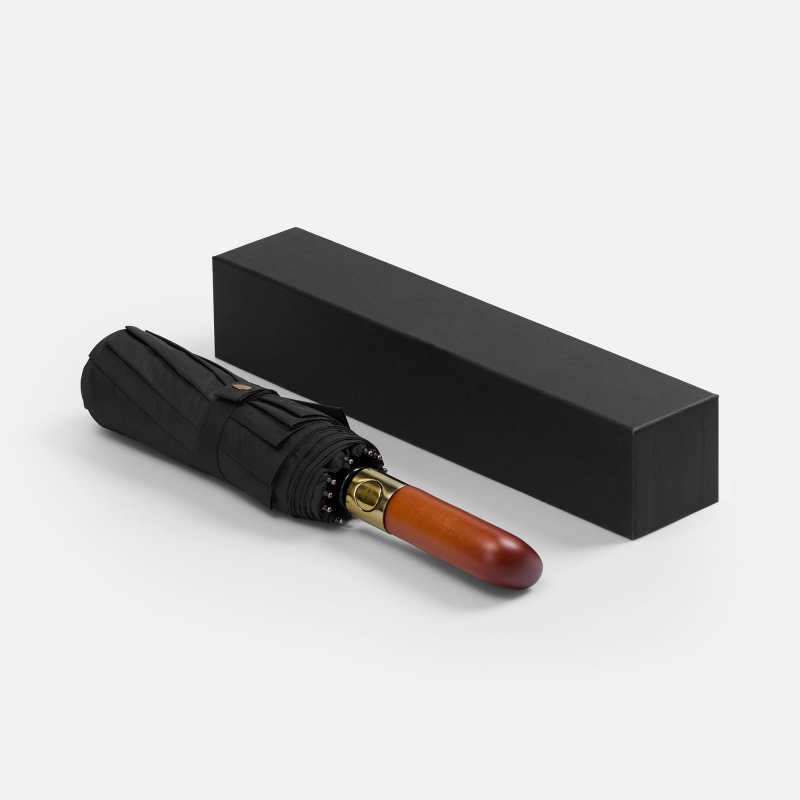 Зонт складной Cloudburst в подарочной упаковке, бежевый, темно-синий, черный. Артикул р17192