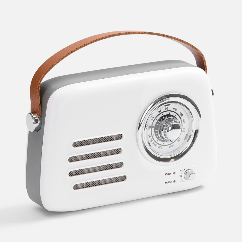 Bluetooth-колонка с радио Retronica, белая. Артикул р18751.60