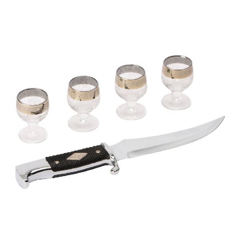 Набор «Подарочный», нож и стопки в футляре. Артикул о809935