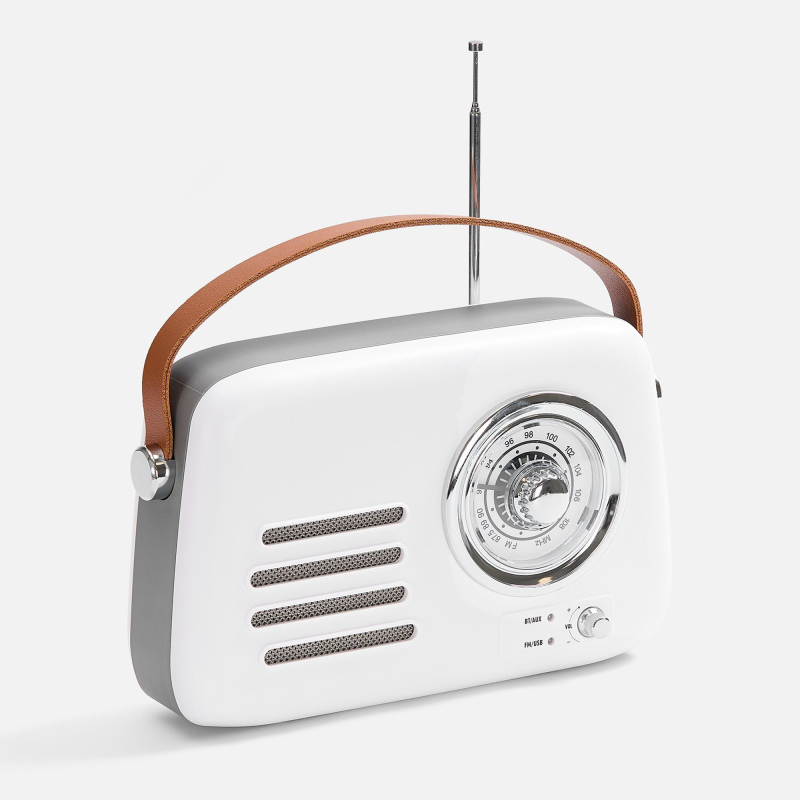 Bluetooth-колонка с радио Retronica, белая. Артикул р18751.60