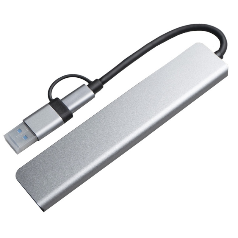 USB-хаб ROOT 8 в 1, серый, алюминий. Артикул и19344/29