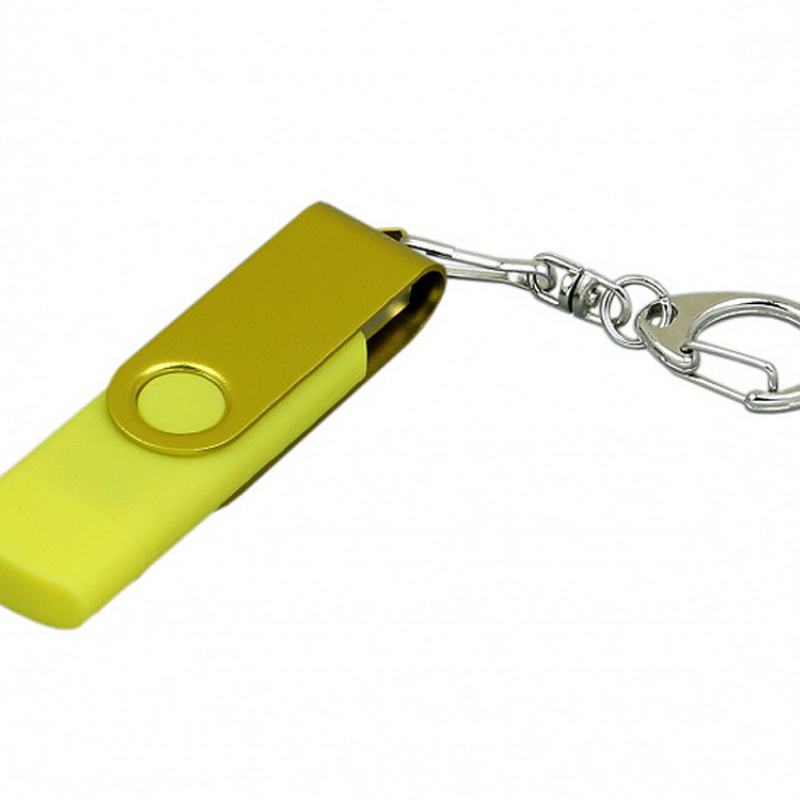 USB 2.0- флешка на 32 Гб с поворотным механизмом и дополнительным разъемом Micro USB, 6 цветов. Артикул о7031.32
