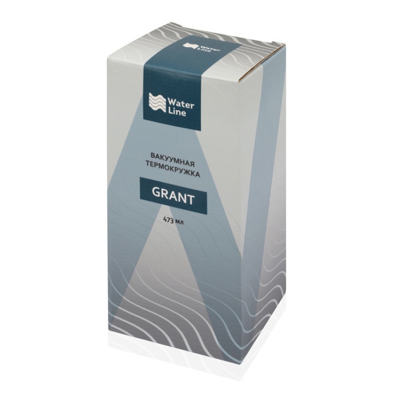 Вакуумная термокружка «Grant», soft-touch, черный. темно-синий. Артикул о8800