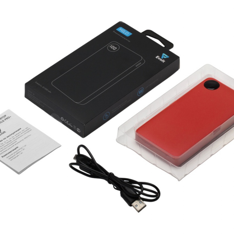 Внешний аккумулятор «Mild», soft-touch, 10 000 mAh, 4 цвета. Артикул о59123
