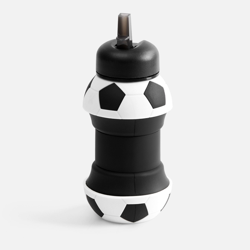 Складная бутылка для воды Basketball Flex, Football Flex, черная, белая с черным. Артикул р17492.63